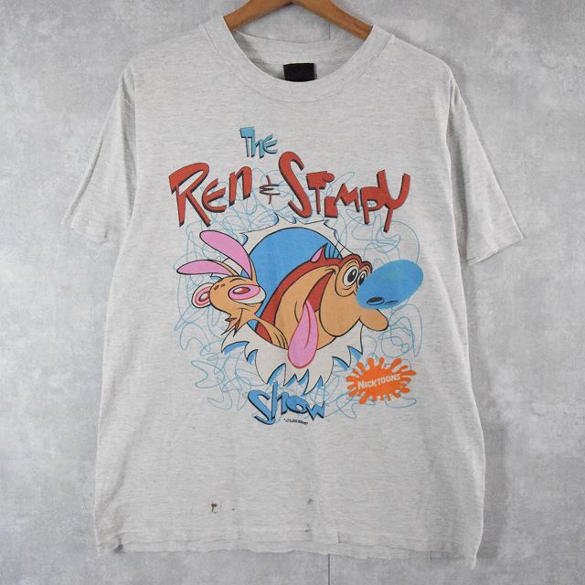 Tシャツ カットソー 可愛いクリスマスツリーやギフトが 90 S The Ren Stimpy Usa製 キャラクタープリントtシャツ L 90年代 アメリカ製 アニメ コメディ キャラクター コミック 古着 ヴィンテージ 中古 メンズ店 Intkabel Net