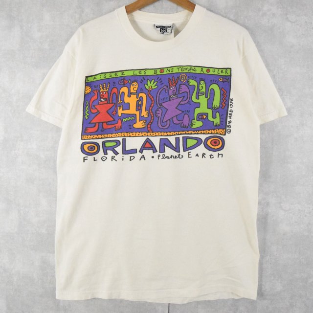 大放出セール メンズ店 中古 ヴィンテージ 古着 イラスト ビッグヘッドデザイン 90年代 Xl アートtシャツ Orlando Usa製 Designs Hed Big