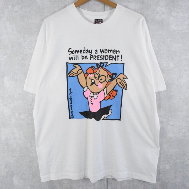 90 S Usa製 Someday A Woman Will Be President イラストプリントtシャツ Xl 90年代 アート アメリカ製 古着 ヴィンテージ 中古 メンズ店 Aplusfinance Blog Com