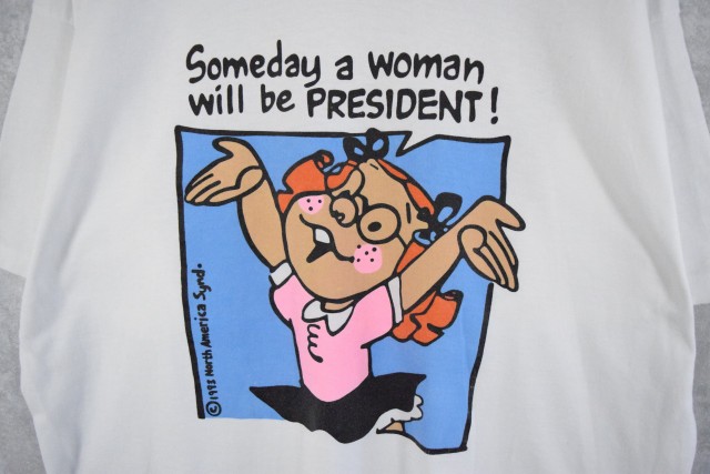 90 S Usa製 Someday A Woman Will Be President イラストプリントtシャツ Xl 90年代 アート アメリカ製 古着 ヴィンテージ 中古 メンズ店 Aplusfinance Blog Com