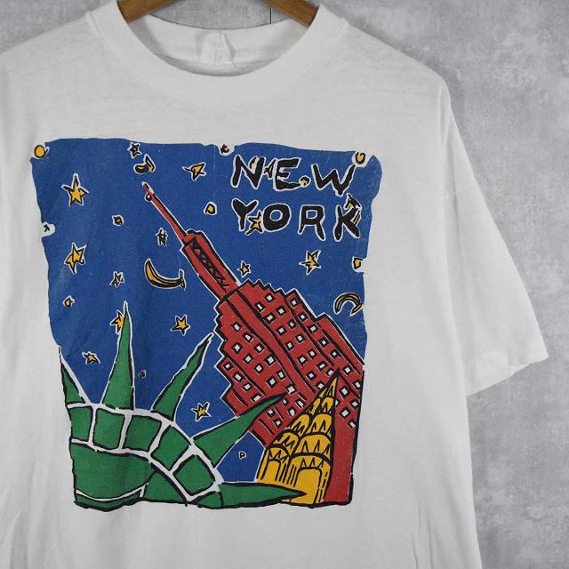 90 S New York イラストプリントtシャツ Xl 90年代 90s ニューヨーク 古着 ヴィンテージ 中古 メンズ店 septicin Com