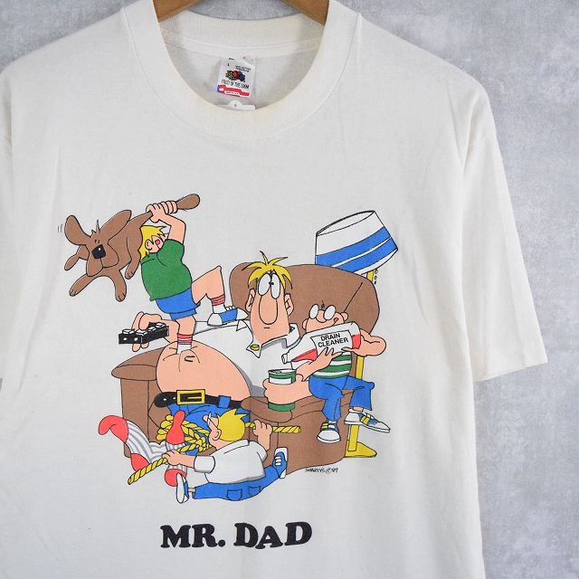 80 S 90 S Usa製 Mr Dad シュールイラストプリントtシャツ L 90年代 シュール ユーモア アート 古着 ヴィンテージ 中古 メンズ店 Psicologosancora Es