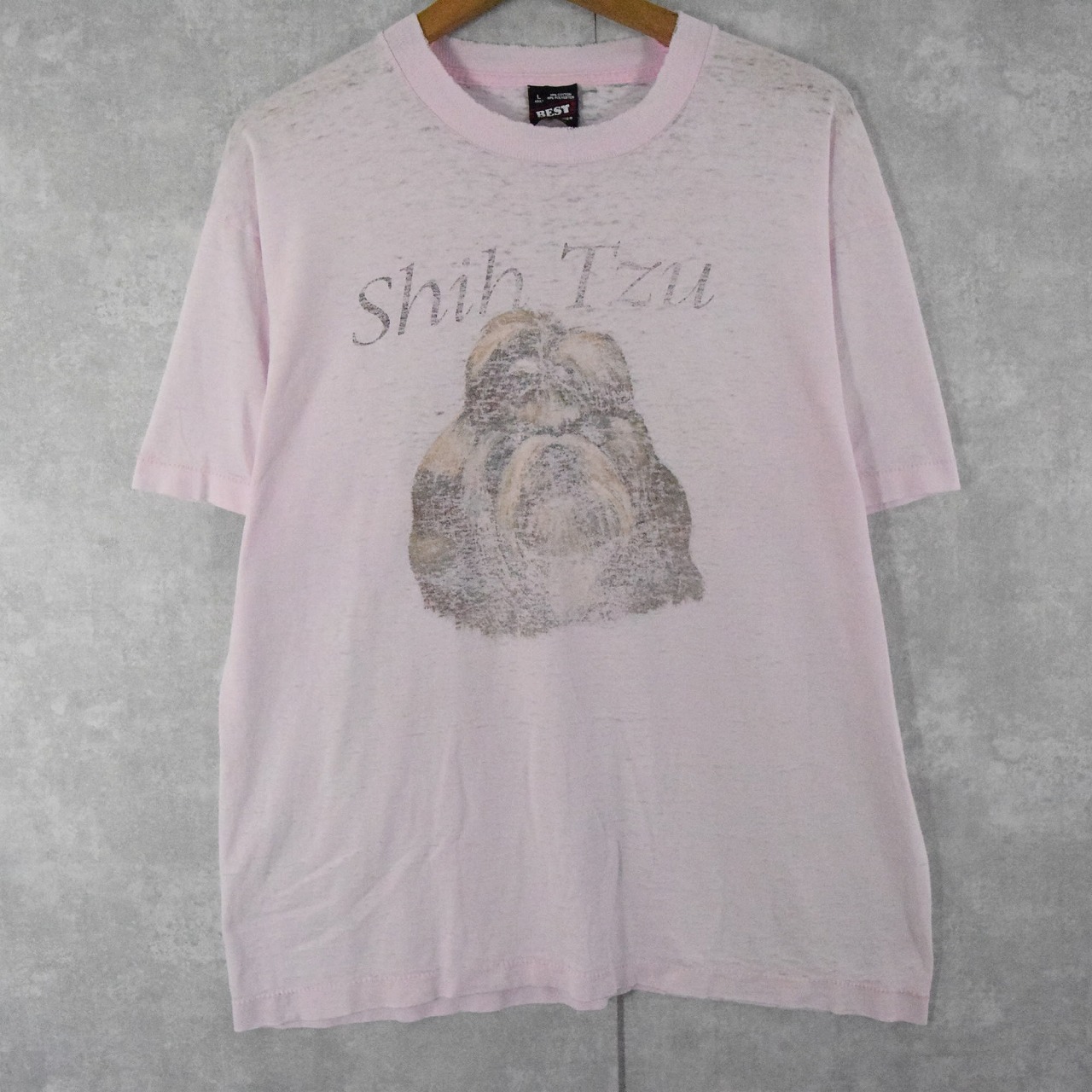 80 S Usa製 Shih Tzu 犬プリントtシャツ L 80年代 シーズー ピンク 襤褸 ボロ 古着 ヴィンテージ 中古 メンズ店 Vmaphotographystudios Com