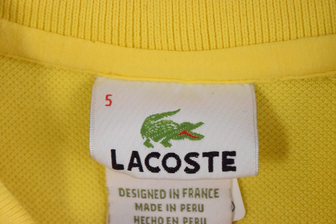 Lacoste France企画 ワンポイントロゴ付きポロシャツ 5 ラコステ フランス企画 黄色 イエロー カラー 鹿の子 古着 ヴィンテージ 中古 メンズ店 Butlerchimneys Com