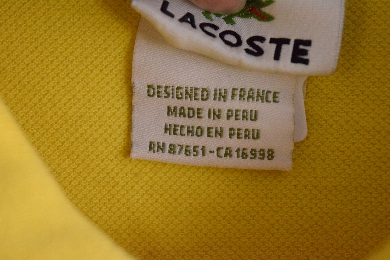 Lacoste France企画 ワンポイントロゴ付きポロシャツ 5 ラコステ フランス企画 黄色 イエロー カラー 鹿の子 古着 ヴィンテージ 中古 メンズ店 Butlerchimneys Com