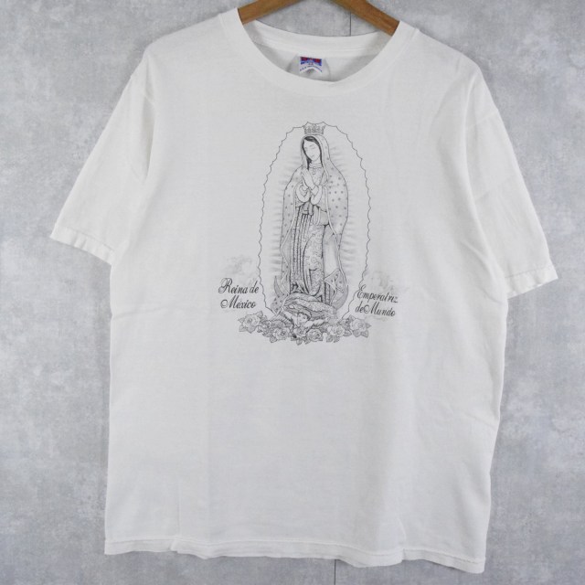 聖母マリア 両面イラストプリントtシャツ M 聖書 Jesus ジーザス イエス キリスト 神 宗教 ホワイト 白 古着 ヴィンテージ 中古 メンズ店 Butlerchimneys Com