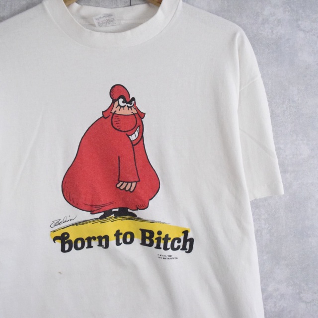 楽天市場 80 S 90 S Usa製 Born To Bitch メッセージイラストプリントtシャツ 90年代 80年代 アメリカ製 シュール ファニー 古着 ヴィンテージ 中古 メンズ店 ヴィンテージ 古着屋 通販 Feeet