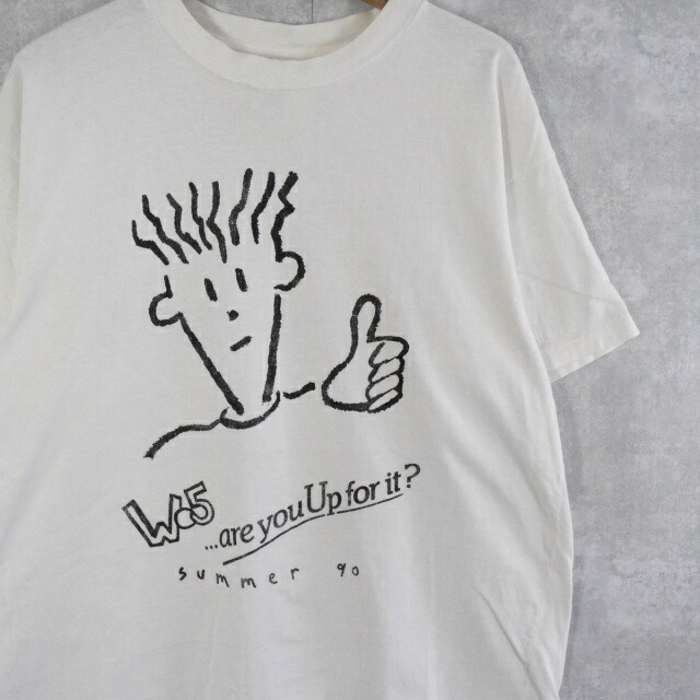 90 S Fido Dido W 5 Are You Up For It キャラクタープリントtシャツ L 90年代 フィドディド イラストレーター シュール メッセージ 古着 ヴィンテージ 中古 メンズ店 Deerfieldtwpportage Com