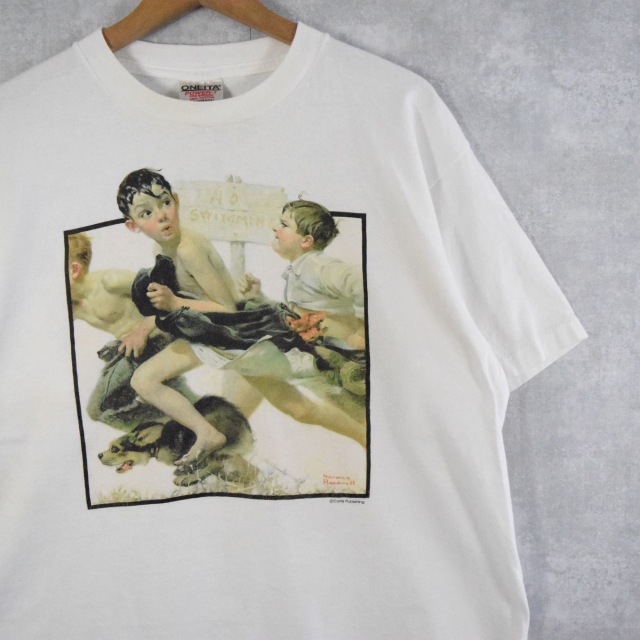 90 S Norman Rockwell Usa製 アートプリントtシャツ L 90年代 アメリカ製 ノーマンロックウェル イラスト 古着 ヴィンテージ 中古 メンズ店 Fitzfishponds Com