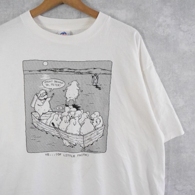 90 S Usa製 ひつじイラストプリントtシャツ Xl 90年代 アメリカ製 絵 ジーザス 羊 動物 古着 ヴィンテージ 中古 メンズ店 Bariflolabs Com