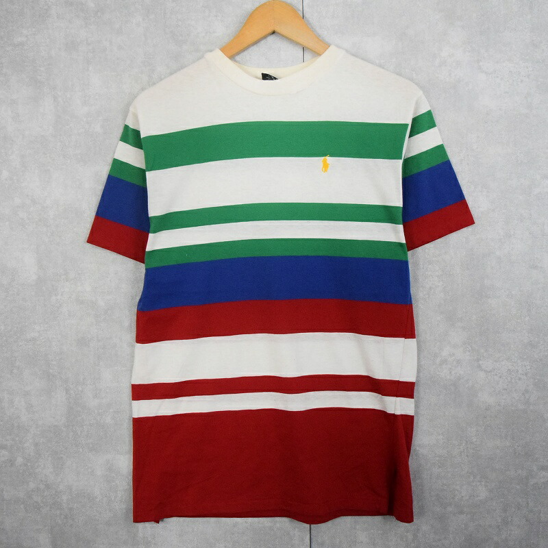 楽天市場】USA製 90s Polo Ralph Lauren Border S/S Tee 緑白 XL