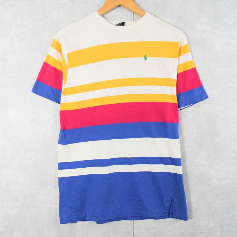 楽天市場】USA製 90s Polo Ralph Lauren Border S/S Tee 緑白 XL