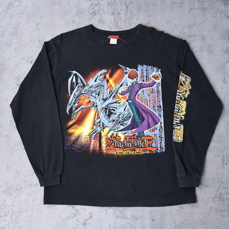 遊戯王 長袖Tシャツ 黒 海馬瀬人 アニメ 遊☆戯☆王 ロンT 遊戯王 長袖Tシャツ Lサイズ 黒 海馬瀬人 アニメT 遊☆戯☆