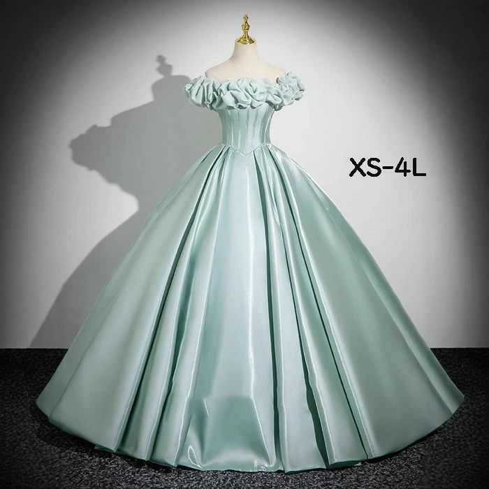 カラードレス レディース ロング丈 パニエ付き ピアノ 発表会 パーティードレス 結婚式 イブニングドレス オフショルダー フォーマル 着痩せ きれいめ 編み上げ エレガント お呼ばれ 二次会 披露宴 演奏会 忘年会 司会ドレス ライトグリーン XS-4L da016m6m6m3｜フィール08 9,266円