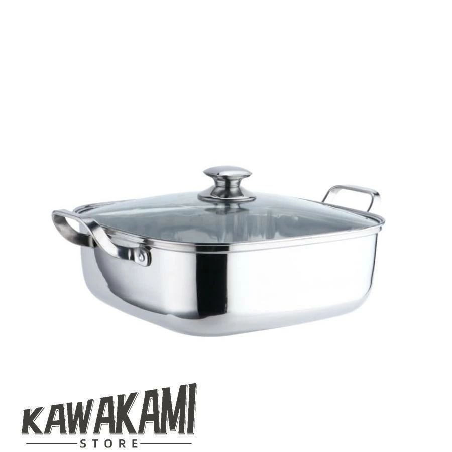 各種熱源相応う 蒸し器 直火?IH 蒸鍋 角型蒸器 お取りつくろうが飾り気の無い 蒸し鍋 多役立つこと 瑠璃鍋蓋付 ステンレス鋼 蒸しもの鍋 蒸し一皿分の料理 身寄り用蒸し器