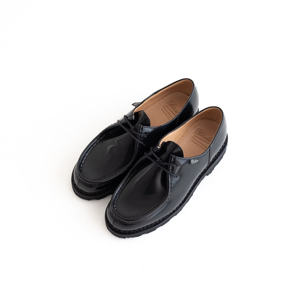 Paraboot MICHAEL Cuir ラバーソール ガラスレザー (Noir) グラス