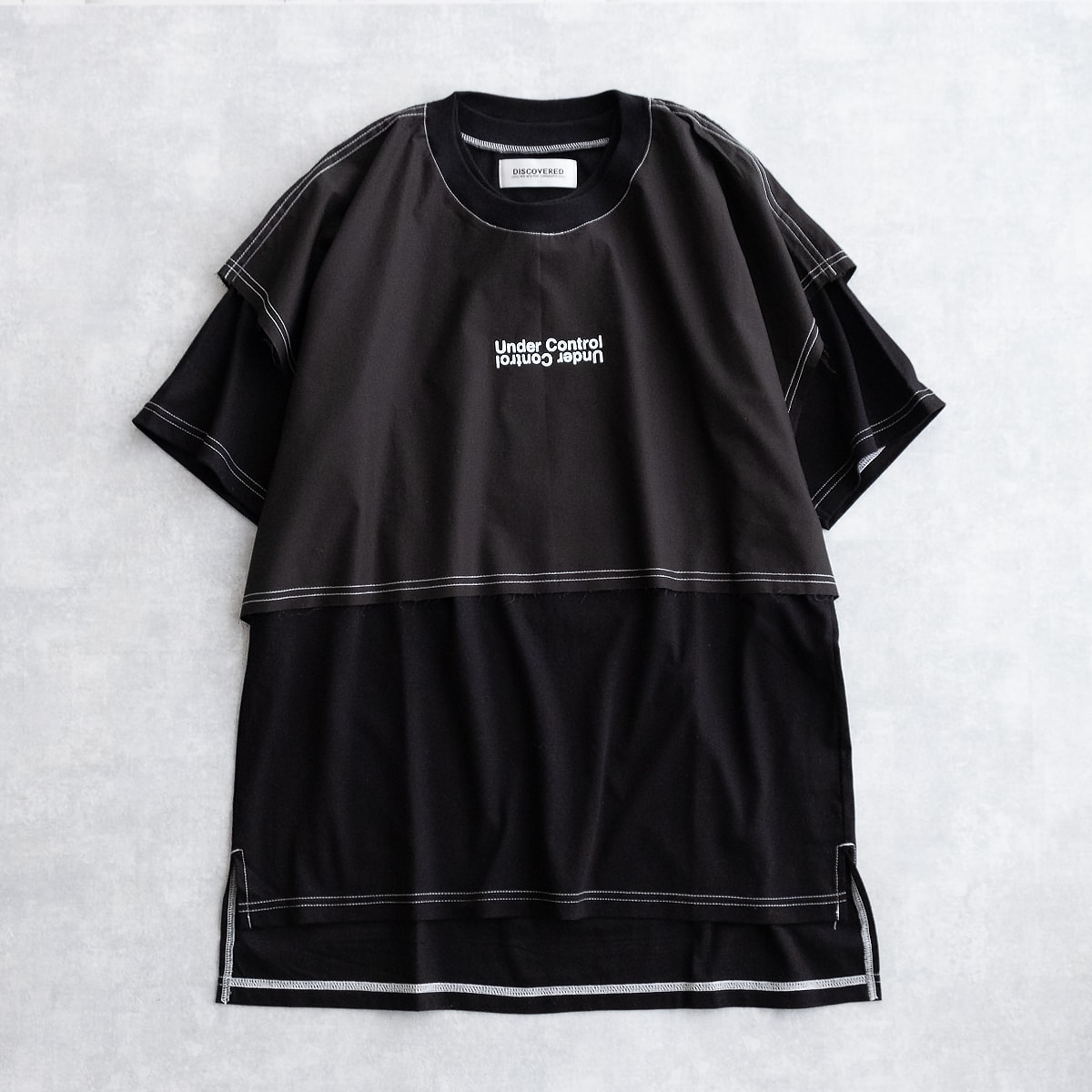 豪華 Sale Discovered Layered T Shirt 2色 Black Black Red Gray Dc Pf19 Cu 04 ディスカバード レイヤード 取り外し 切りっ放し Tシャツ カットソー 日本製 メンズ 無料長期保証 Azurpiscines68 Fr