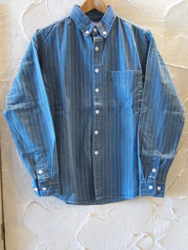 ★送料無料★INTERFACE　インターフェイス/STRIPE DENIM B.D SH INDxWHT｜FeelFORCE