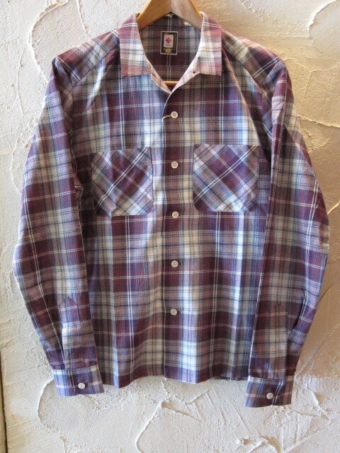 【SALE 35%OFF】★貨物輸送無料★ BELAFONTE/CHECK OPEN SHIRTS BUGUNDY
