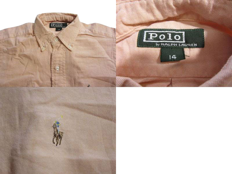 新作アイテム毎日更新 Polo by Ralph Lauren ラルフローレン 半袖ボタンダウンシャツ ピンク系 オックスフォードシャツ サイズ  cmdb.md