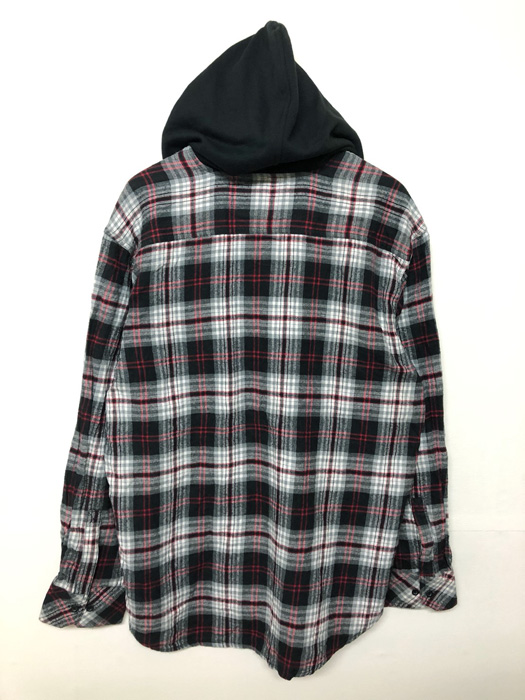 black and white flannel hoodie