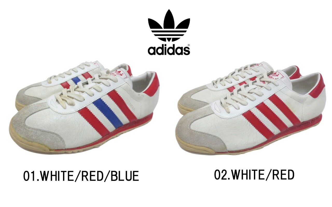 楽天市場 96年製 Dead Stock Adidas Vienna アディダス ビエンナ カラー 01 White Red Blue 02 White Red サイズ Us 8 Us 8 1 2 Us 9 Us 9 1 2 Us 10 1 2 スニーカー あす楽対応 古着屋mellow楽天市場店 古着屋mellow楽天市場店