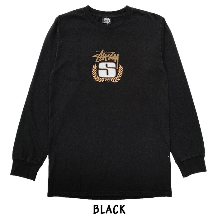 ステューシーSTUSSYロンT長袖TシャツSリースピグメントダイSWREATHPIGMENTDYEDLSTEEブラックナチュラルサイズS,M,L,XL【1994726】【新品】新品mellowUSA企画カットソーロンティーロングスリーブ【あす楽対応】【古着mellow楽天市場店】