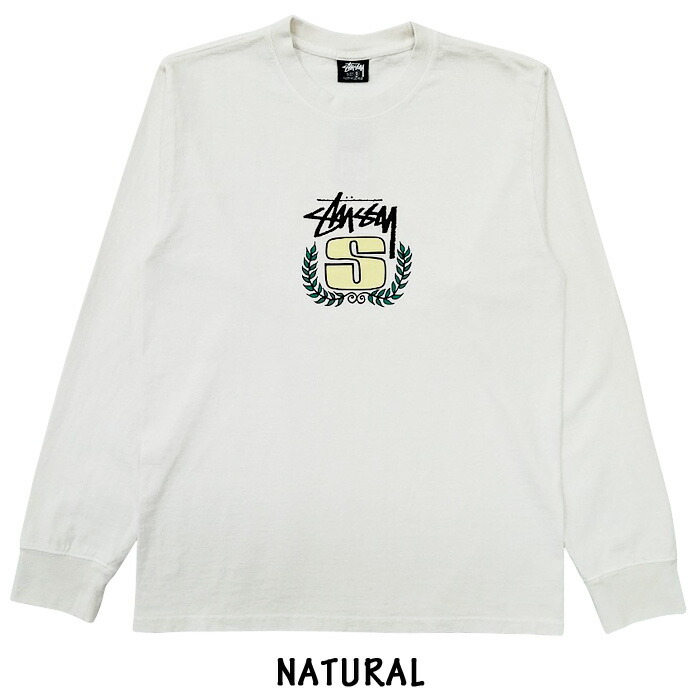 ステューシーSTUSSYロンT長袖TシャツSリースピグメントダイSWREATHPIGMENTDYEDLSTEEブラックナチュラルサイズS,M,L,XL【1994726】【新品】新品mellowUSA企画カットソーロンティーロングスリーブ【あす楽対応】【古着mellow楽天市場店】