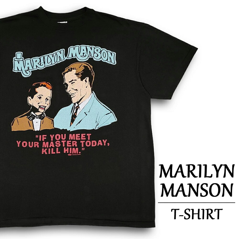 Marilyn Manson マリリン マンソン/Tシャツ/両目プリント/M MARILYN MANSONマリリン マンソン・両面・総柄・プリントTシャツ