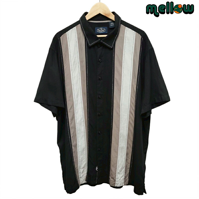 楽天市場】NAT NAST Silk Open Collar S/S Shirt 黒 L