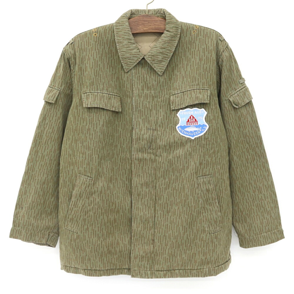 激安ブランド 東ドイツ軍 レインドロップカモ 裏キルティング ジャケット ロングスリーブ サイズ M48 ミリタリー オリーブ 古着 古着 中古 中古 Mellow あす楽対応 古着屋mellow店 公式の Shintenchi Biz