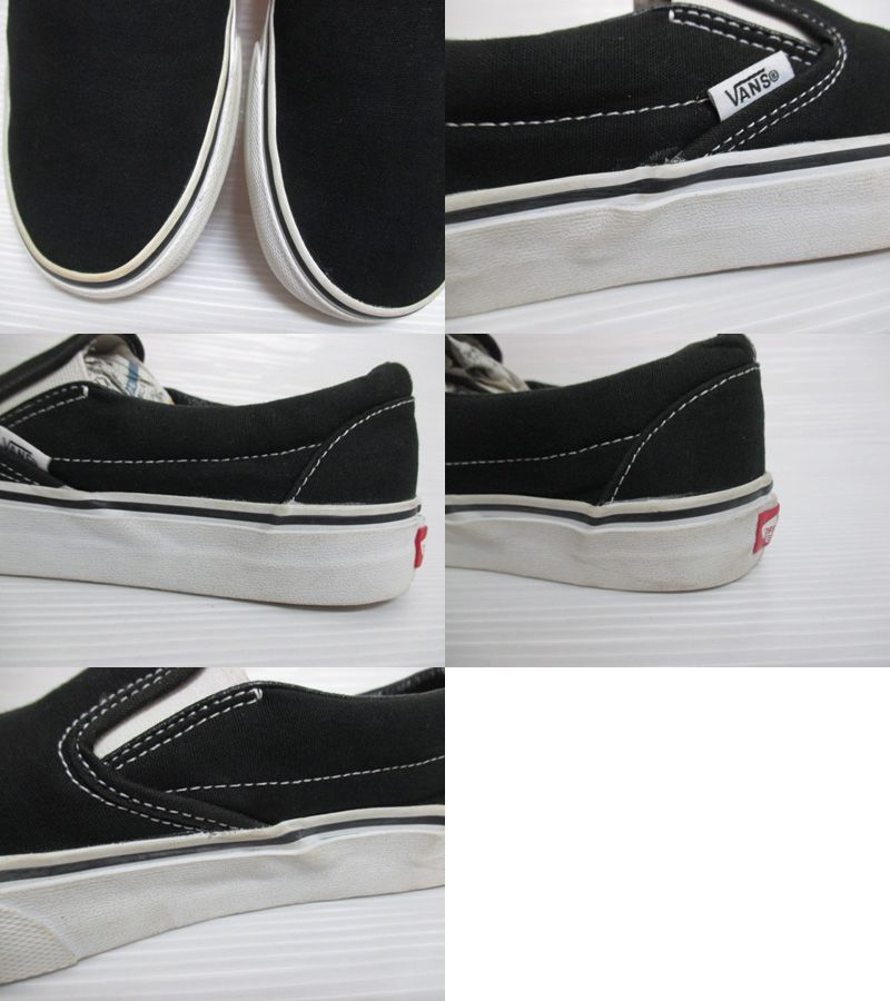 plain black vans slip ons