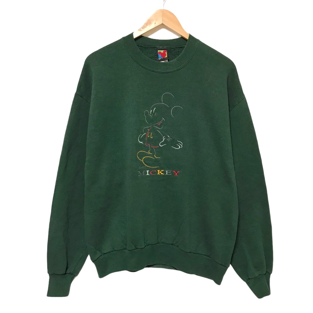 【Vintage Disney】希少USA製90sWDW限定スウェット　グリーン 90s USA古着 ディズニー ティガースウェット 緑 L 短丈