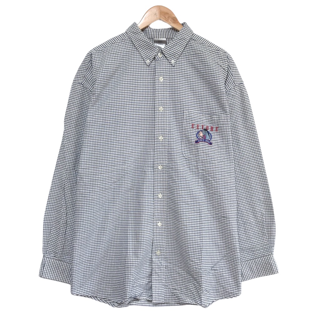 ディズニーストア The Disney Store ロングスリーブ シャツ ボタンダウン くまのプーさん キャラクター イーヨ 刺繍 チェック柄 長袖 サイズ 売れ筋ランキング