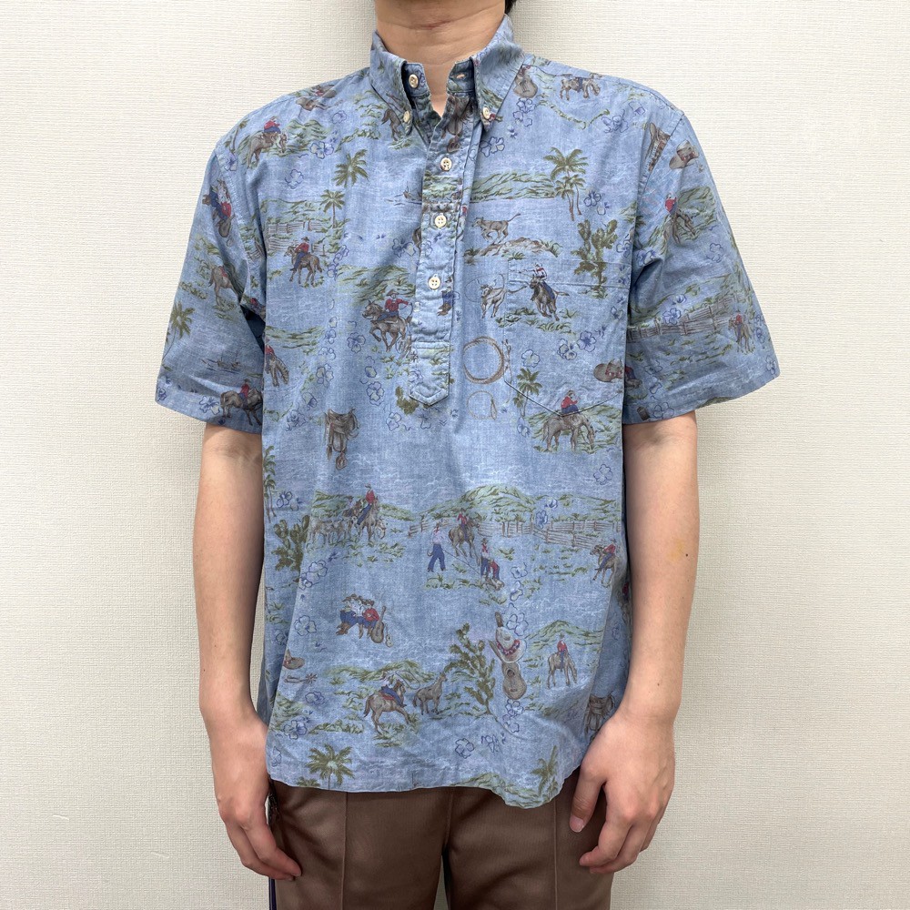 80s REYN SPOONER コットン ゴルフ アロハシャツ ハワイ製 90s Reyn Spooner エジプトコットン アロハシャツ ハワイ製 M