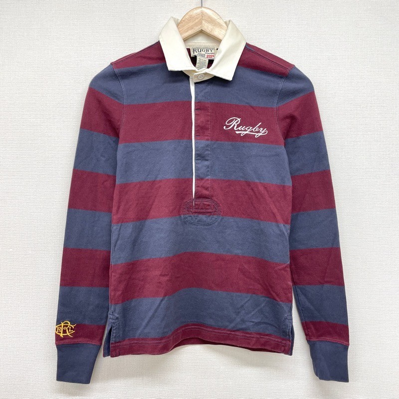 お16☆ POLO BY RALPH LAUREN ラグビーシャツ メンズ S POLO RALPH LAUREN ポロ ラルフローレン 長袖 ラグビーシャツ