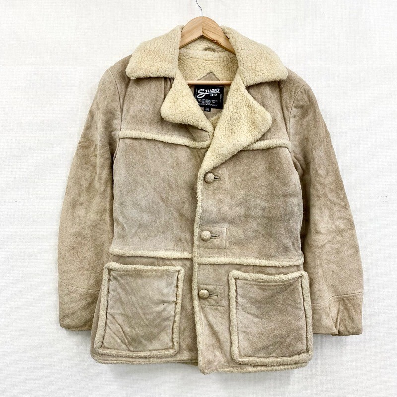 70s80s shott デカ襟　スエード　ボア　ジャケット　コート 70s80s shott デカ襟スエードボアジャケットコート