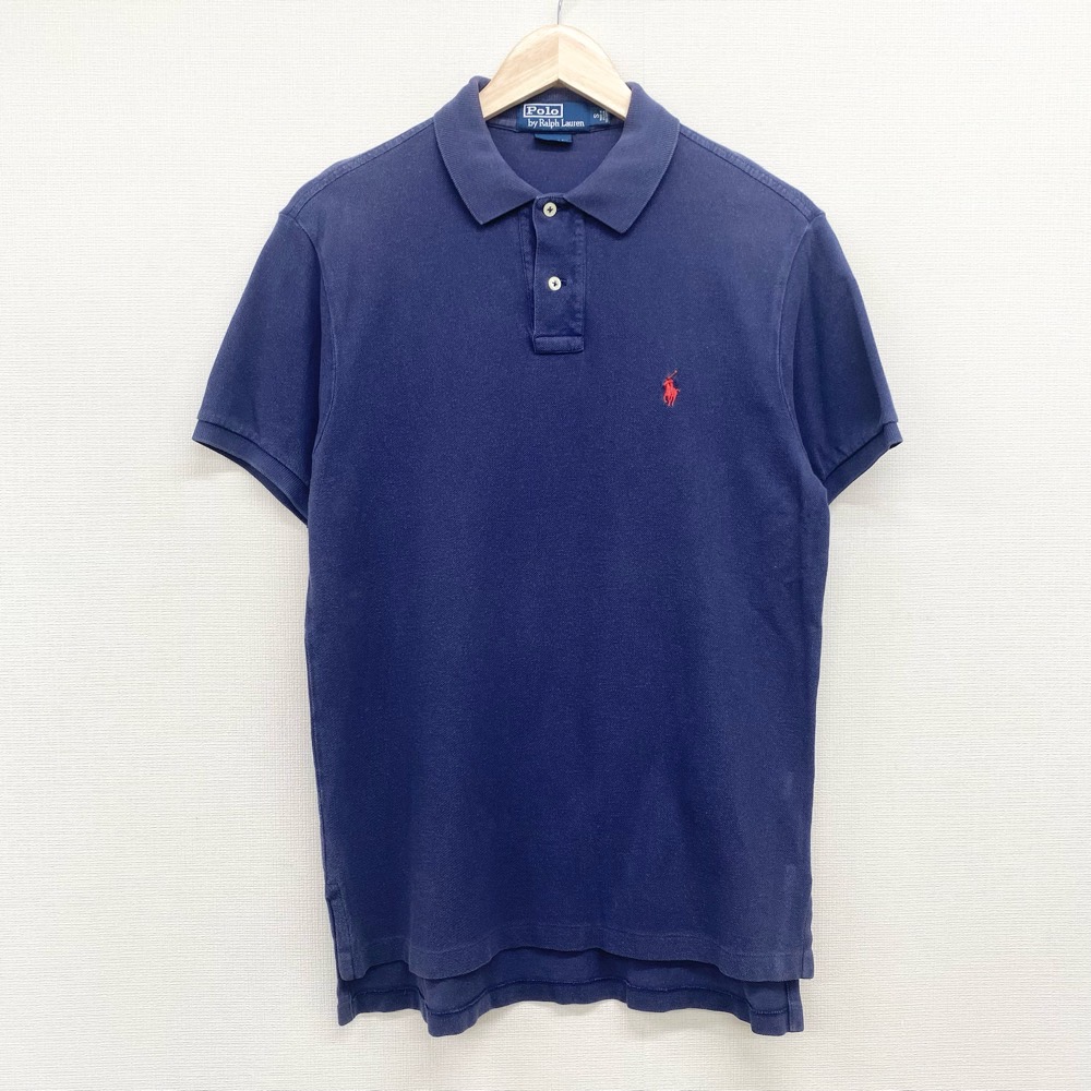 Poloラルフローレン ヴィンテージ加工 インディゴ染め マチ付き ポロシャツ Poloラルフローレン ヴィンテージ加工 インディゴ染め マチ付き