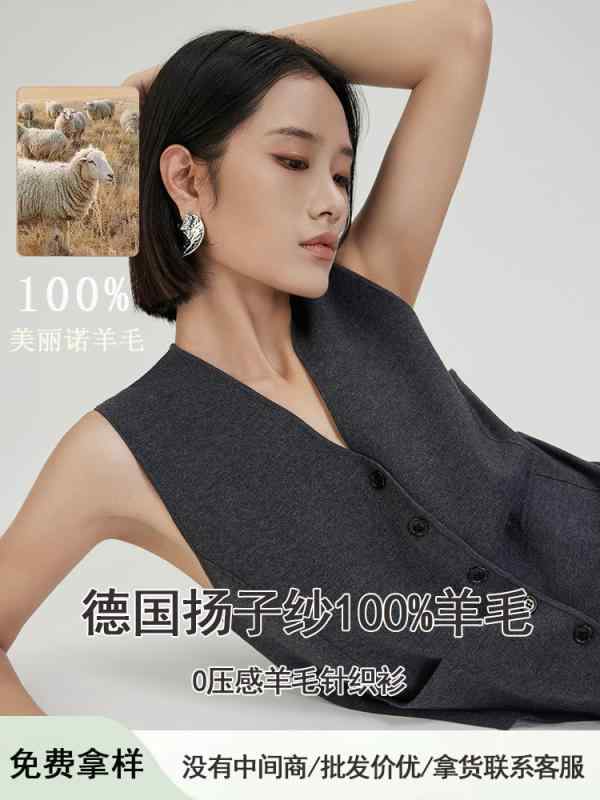 レディース 秋冬 Vネック ノースリーブ ウール100% ニット ベスト レイヤード レトロ 無袖 トップス 暖かみ 羊毛 毛織り|フィーリアルショップ