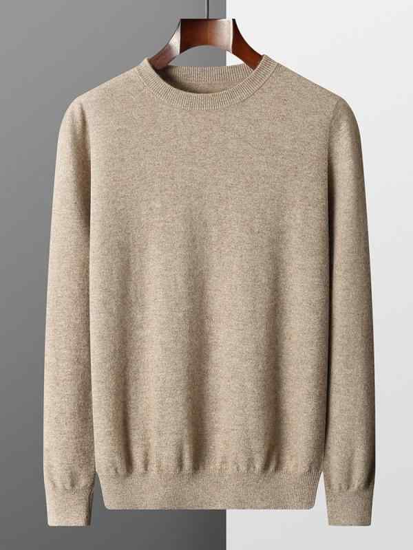 メンズ 秋冬 ニットセーター カシミヤ クルーネック 厚手 カジュアル 暖か インナー トップス 普段使い 保温 ストリート レイヤード