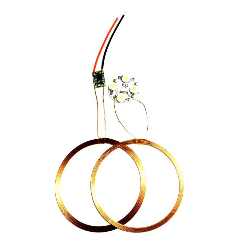Taidacent 120mm DC 長距離ワイヤレス電源供給モジュール 1WハイパワーLED付きワイヤレス電源転送用