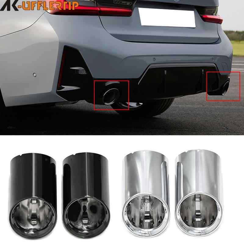 マフラー ドレスアップ 自動車用 テールパイプ シルバー クロームメッキ 装飾カバー エキゾースト システム 排気管 消音器 ステンレス 高級感 スタイル