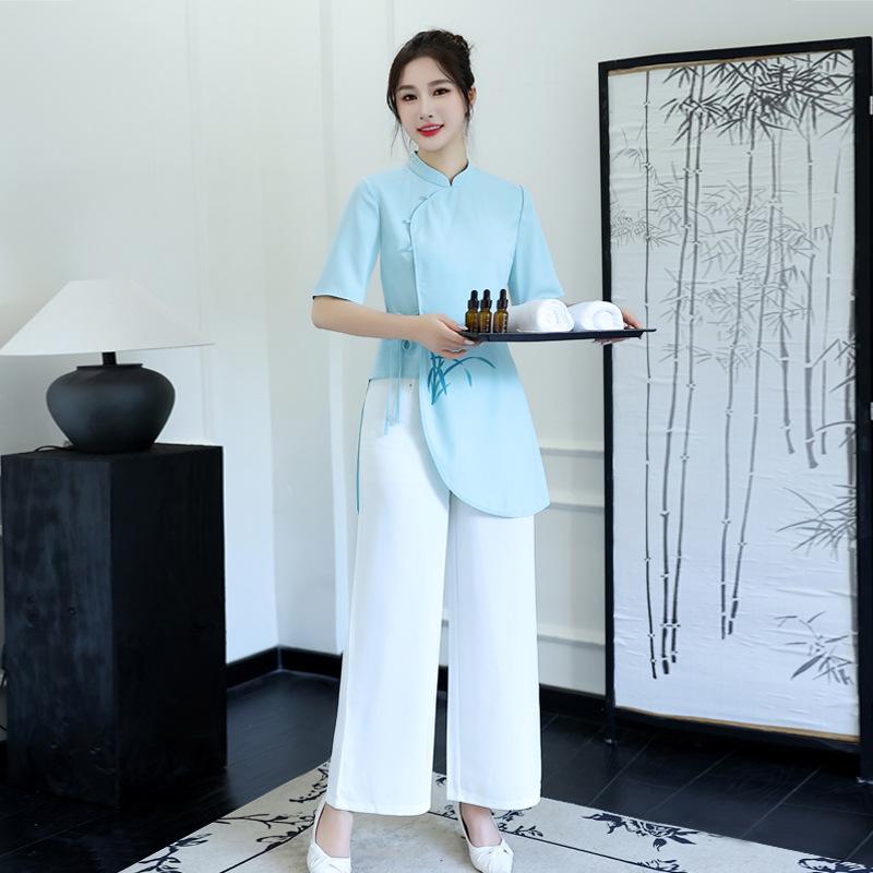 レディース 秋冬 足湯技師 ユニフォーム セット サロン用 リラクゼーション 作業着 制服 足もみ マッサージ ウェア
