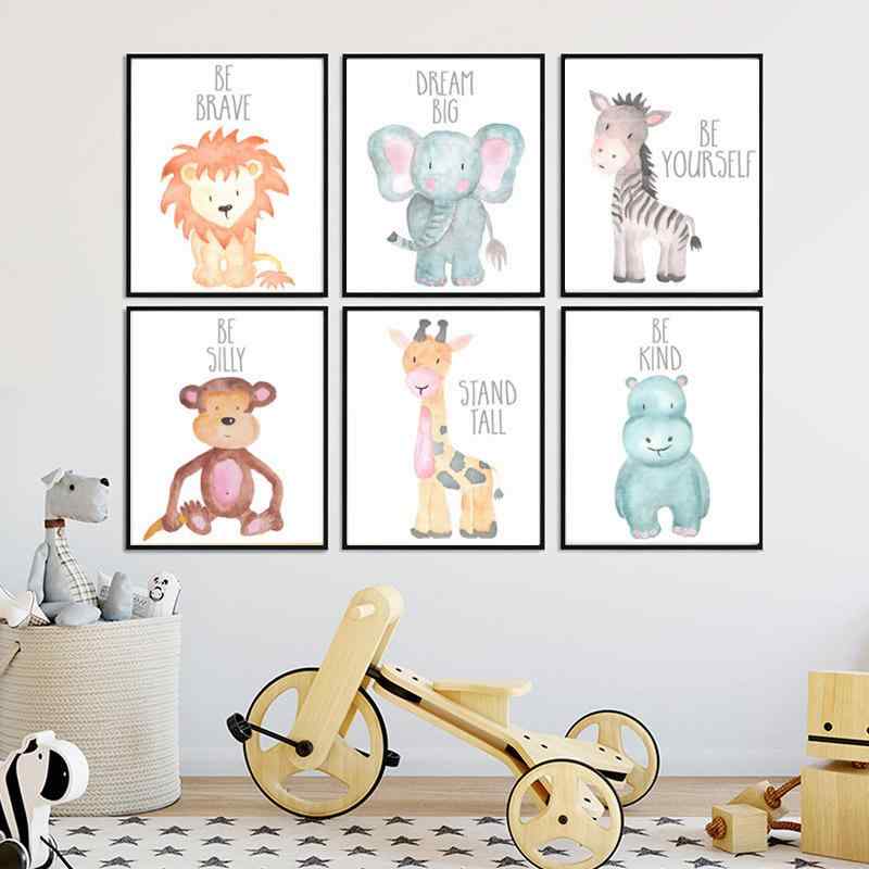壁画 子供部屋 北欧 かわいい動物イラスト 装飾掛け画 組み合わせ 寝室用 無枠キャンバス インテリア プリント 壁掛け デコレーション|フィーリアルショップ