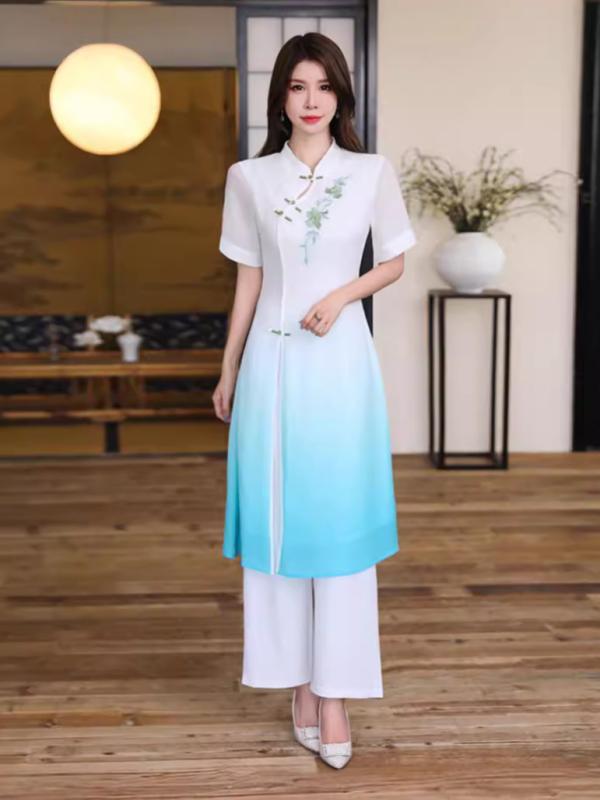 春夏 レディース 足浴 SPA 技師服 受付 作業着 セット 接客用 上品 快適 素材