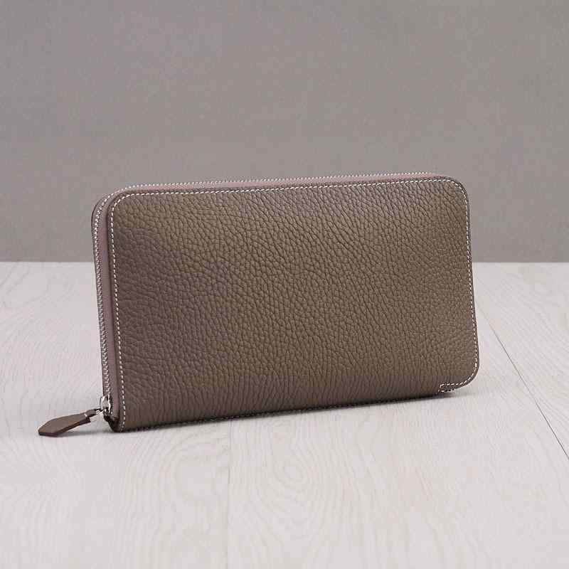 女性用 革 ロング財布 薄型 ジッパー付き ハンドポーチ 牛革 普段使い スタイリッシュ コンパクト 収納力 高級感