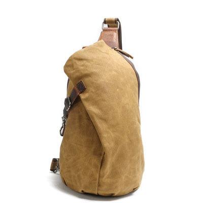 メンズ バックパック 防水 蝋染め柄 キャンバス レトロ チェストバッグ ショルダーバッグ カジュアル 丸型 鞄 普段使い 旅行用 丈夫 ビンテージ風
