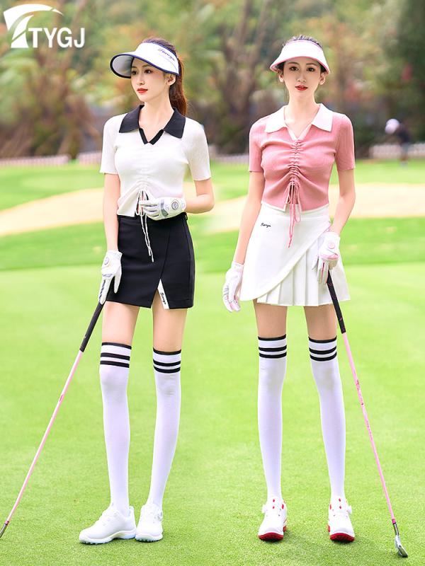 レディース ゴルフ ポロシャツ 夏用 Vネック ドローコード スリムフィット スポーツ トップス アクティブウェア 吸湿速乾 軽量 ストレッチ の商品写真