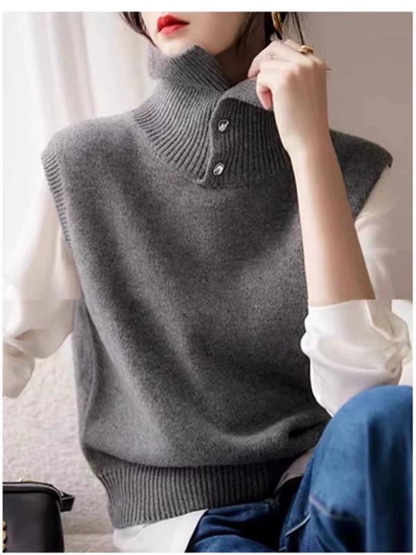 ニット ギレ レディース 羊毛 立襟 厚手 ゆったり ショート丈 レイヤード 秋冬 暖か インナー トップス コーディネート 普段使い｜フィーリアルショップ