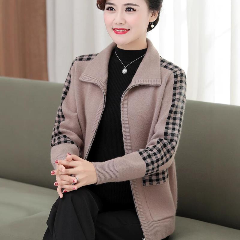 セーター 中年女性用 秋冬 厚手 カーディガン コート 暖か ニット トップス スタイリッシュ 長袖 ゆったりシルエット 普段使い